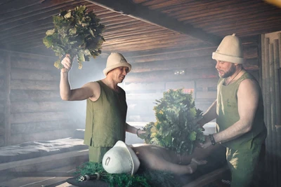 Парение в четыре руки в "Баня & SPA на Рубинштейна"