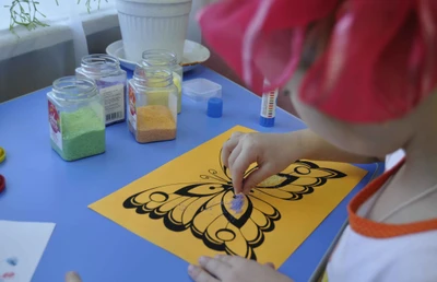 "Картины из песка", мастер-класс от праздничного агентства "Театр ПБ"