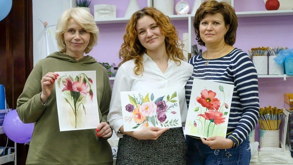 "Уроки рисования акварелью", мастер-класс в школе рисования "Найди себя"