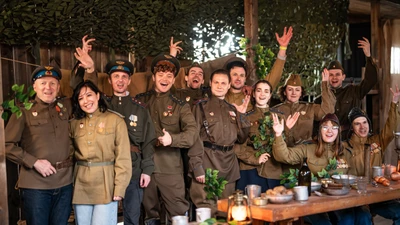 Постановочные съемки по мотивам «В бой идут одни старики» в кинопарке «Москино»