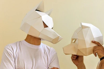 "Полигональные маски", выездной мастер-класс со скидкой от "Карусель идей"