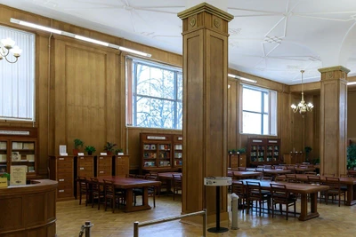 Зал коворкинга и выставок в Российской государственной библиотеке